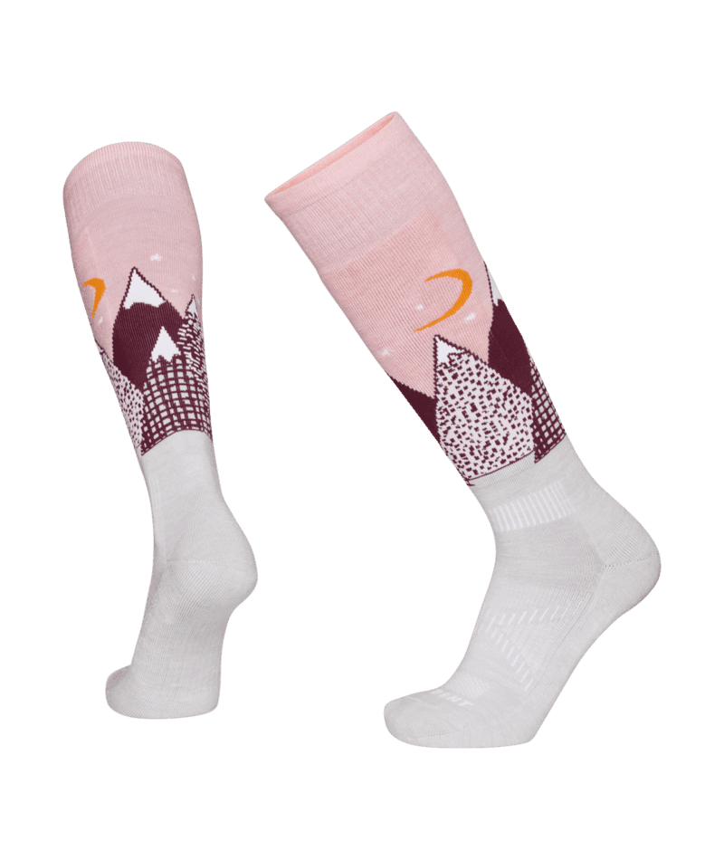 LE BENT Kids Snowy Mountains Light Cushion Snow Socks Mellow Rose Youth Snowboard Socks Le Bent 