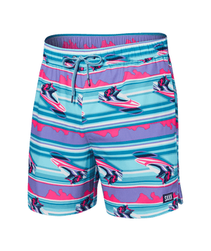 SAXX Oh Buoy 2N1 Volley Swim Shorts Jetski Stripe/Pool Men's Boardshorts Saxx 