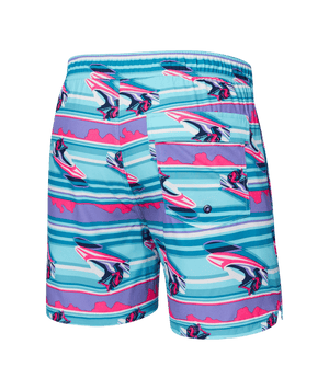 SAXX Oh Buoy 2N1 Volley Swim Shorts Jetski Stripe/Pool Men's Boardshorts Saxx 