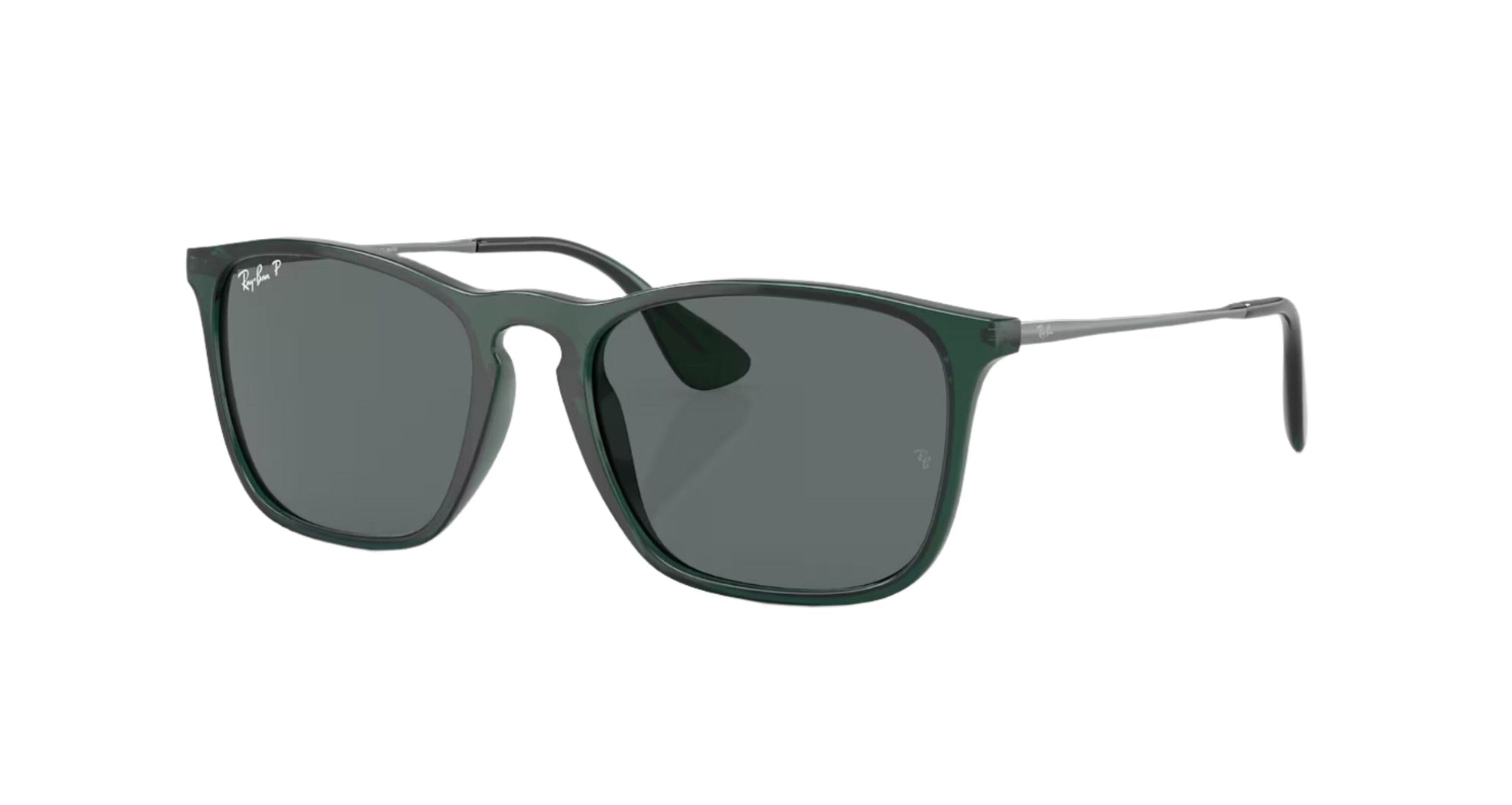 RAY-BAN Chris Polished Transparent Green - Dark Grey Sunglasses Sunglasses Ray-Ban 
