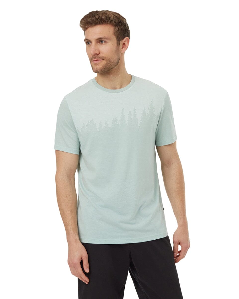 TENTREE Juniper T-Shirt Surf Spray Heather/White Men's Short Sleeve T-Shirts Tentree 