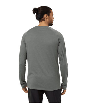 TENTREE TreeBlend Classic Henley Long Sleeve T-Shirt Mineral Heather/White Men's Long Sleeve T-Shirts Tentree 