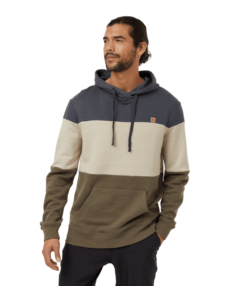 TENTREE TreeFleece Black Reynard Pullover Hoodie Graphite/Pale Oak/Tundra Men's Pullover Hoodies Tentree 