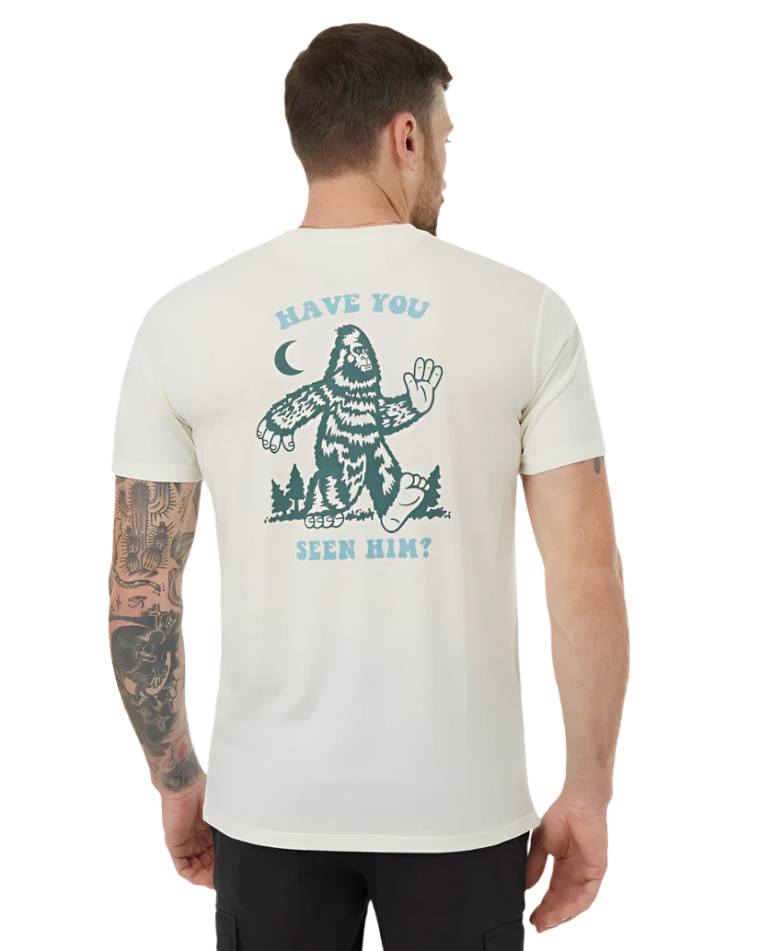 TENTREE Have You Seen Him T-Shirt Vintage White Heather/Silver Pine Men's Short Sleeve T-Shirts Tentree 