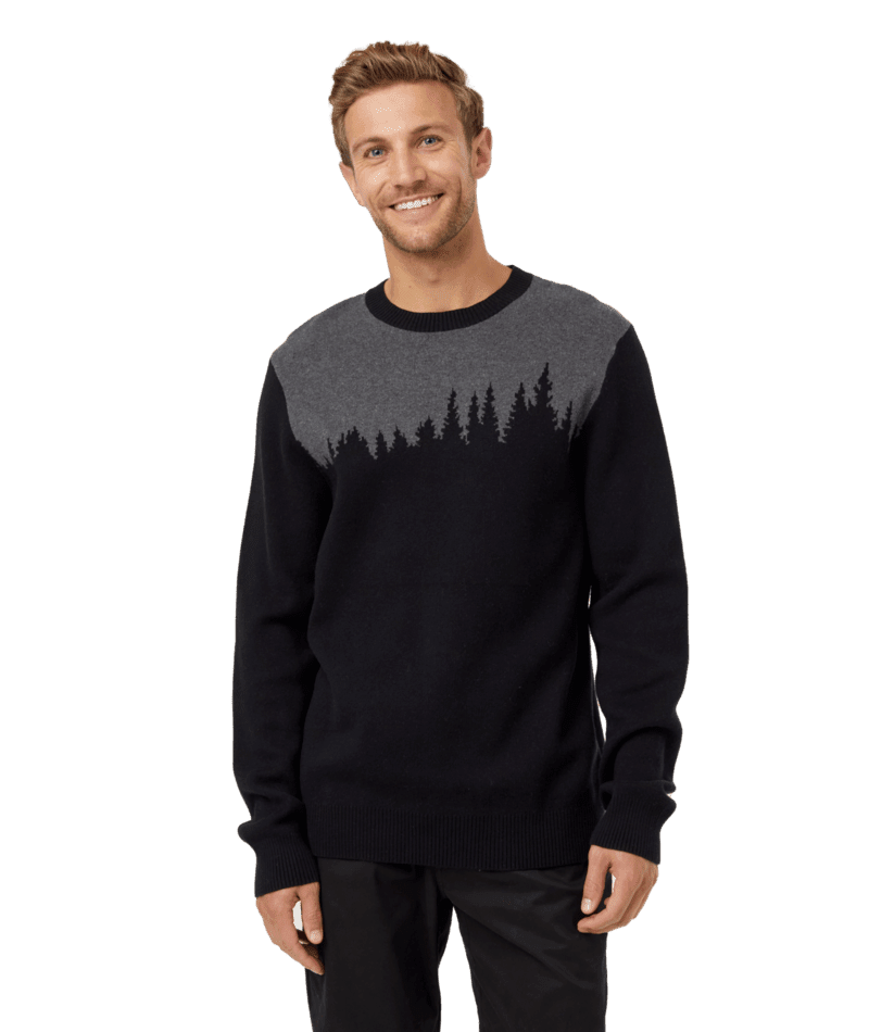 TENTREE Highline Juniper Sweater Meteorite Black/Dark Grey Heather Men's Sweaters Tentree 