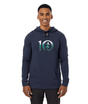 TENTREE Photo Forest Ten Pullover Hoodie Midnight Blue/Forest Green Men's Pullover Hoodies Tentree 