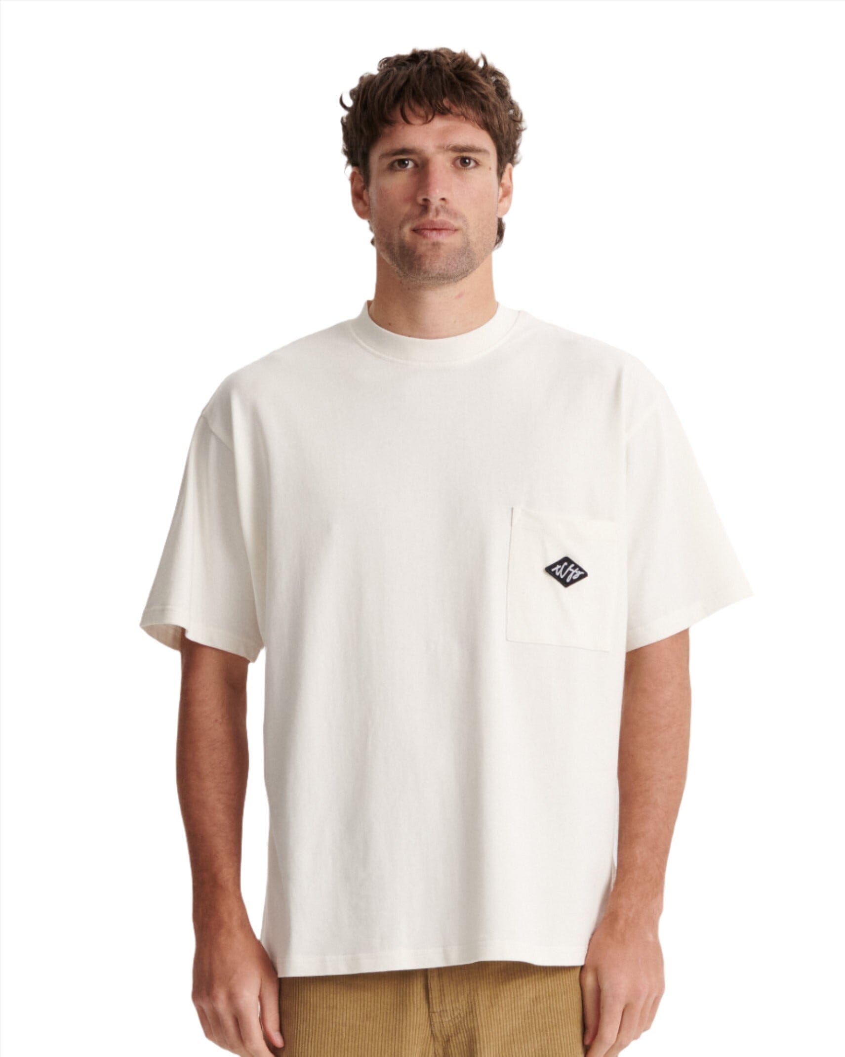 CRITICAL SLIDE Scribble Pocket T-Shirt Vintage White Men's Short Sleeve T-Shirts The Critical Slide Society 