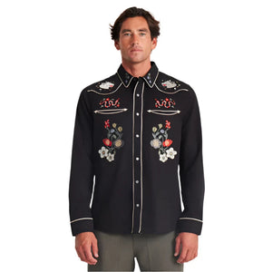 ROARK The Lone Wolf Long Sleeve Button Up Black Men's Long Sleeve Button Up Shirts Roark Revival 