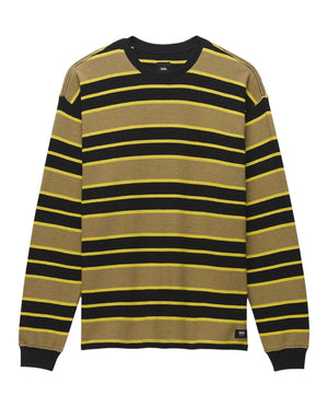 VANS Patton Stripe Long Sleeve Shirt Gothic Olive/Black Men's Long Sleeve T-Shirts Vans 