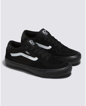 VANS Rowan Shoes Black/Black/White Men's Skate Shoes Vans 