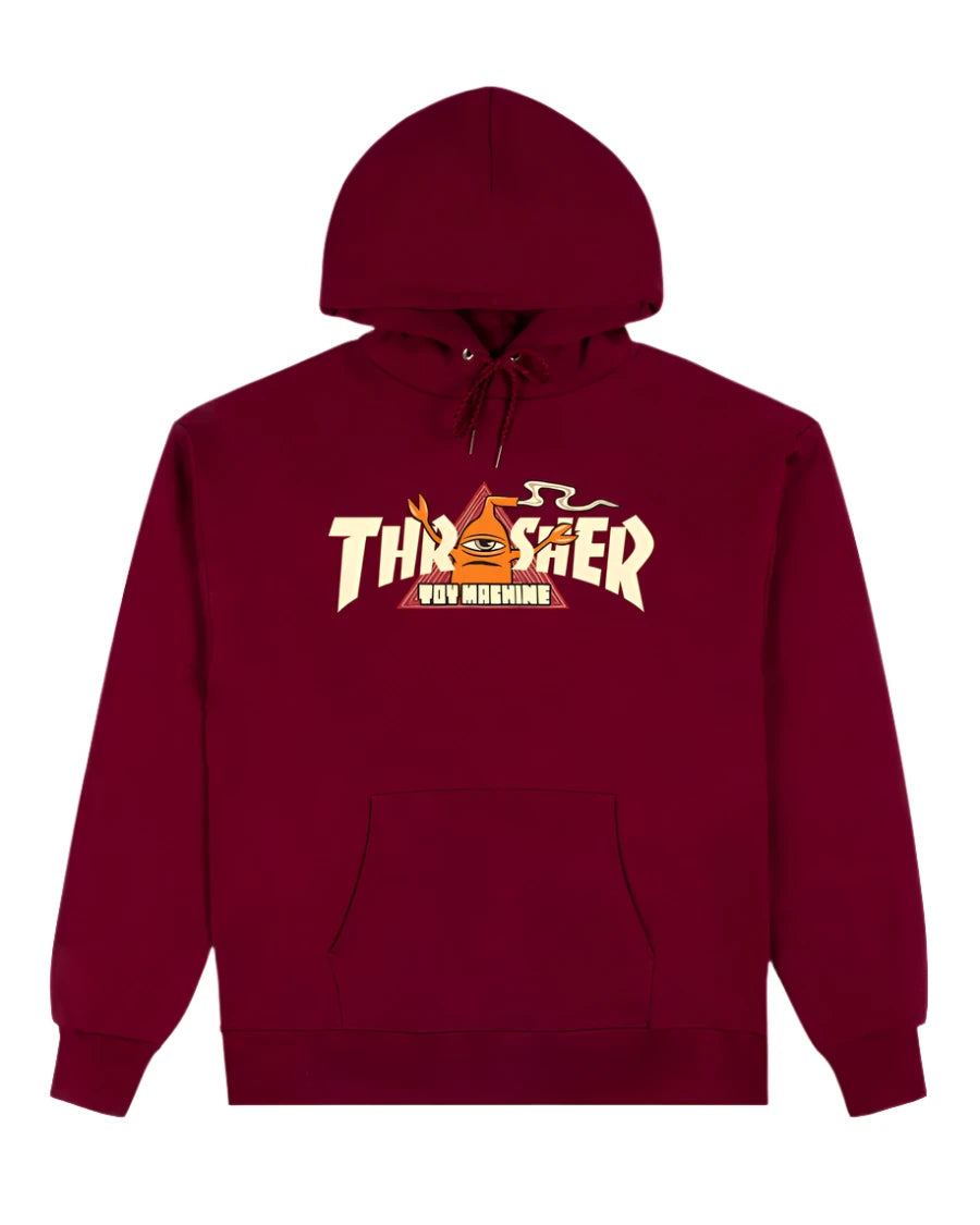 THRASHER Toy Machine Vortex Pullover Hoodie Maroon Men's Pullover Hoodies Thrasher 