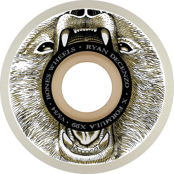 BONES Decenzo Bear Grills X-Formula 99A V5 Sidecut 54mm Skateboard Wheels Skateboard Wheels Bones 