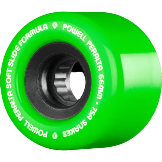 POWELL PERALTA Snakes Soft Slides 75A 66mm Green Longboard Wheels Longboard Wheels Powell Peralta 