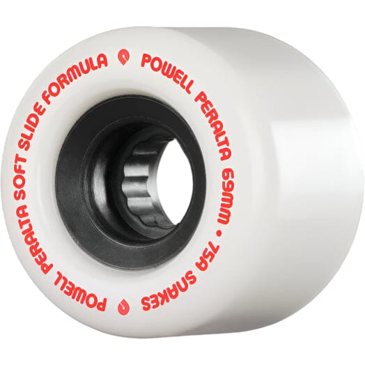 POWELL PERALTA Snakes Soft Slides 75A 69mm White Longboard Wheels Longboard Wheels Powell Peralta 