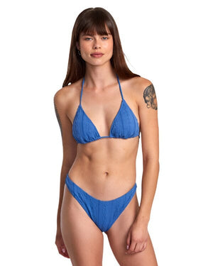 RVCA Women's Sweetness Halter Triangle Bikini Top Federal Blue Women's Bikini Tops RVCA 