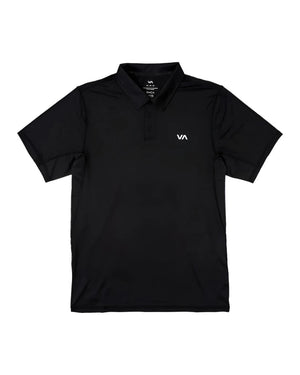 RVCA Sport Vent Polo Black Men's Short Sleeve Button Up Shirts RVCA 