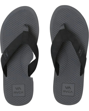 RVCA Sandbar Flip Flop Sandals Charcoal Freeride Boardshop