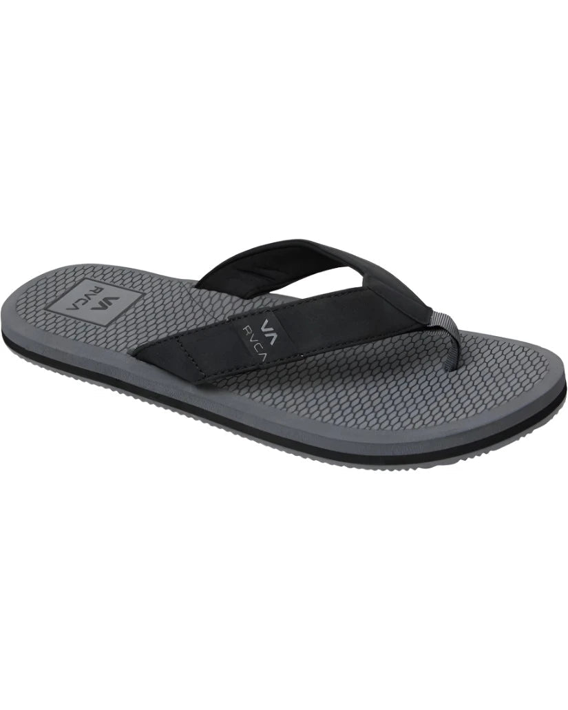 RVCA Sandbar Flip Flop Sandals Charcoal Freeride Boardshop