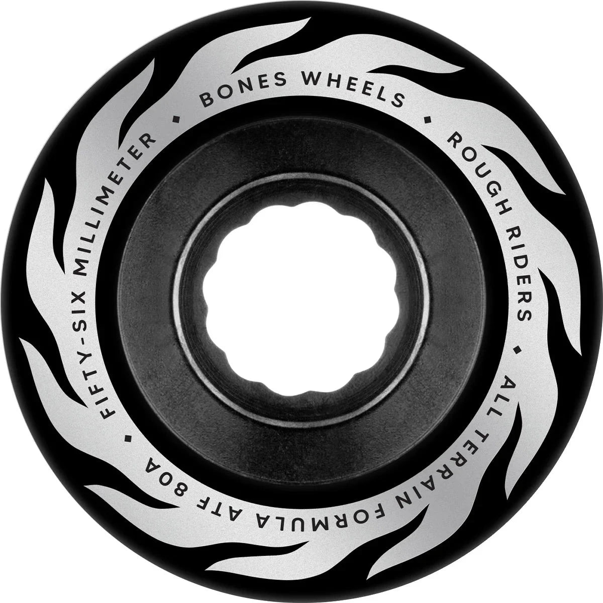 BONES ATF Rough Rider Eternal Flame Black 56mm 80A Skateboard Wheels Skateboard Wheels Bones 