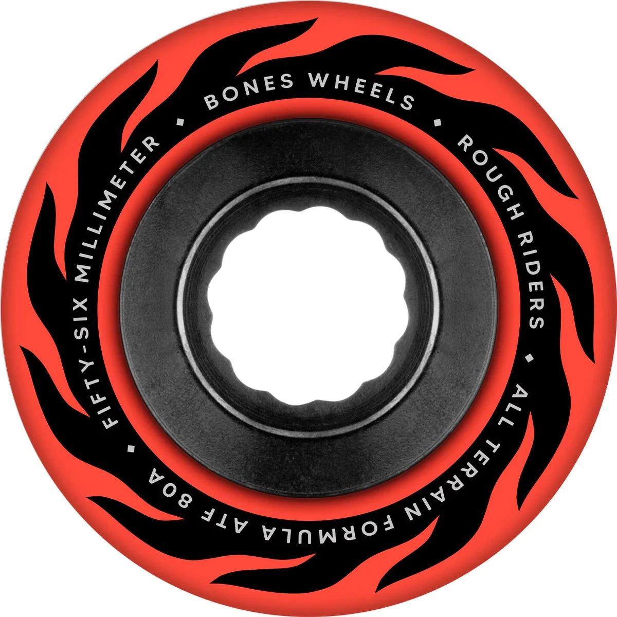 BONES ATF Rough Rider Eternal Flame Red 56mm 80A Skateboard Wheels Skateboard Wheels Bones 