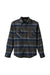 BRIXTON Builders Bowery Stretch Water Resistance Flannel Washed Navy/Black/Coronet Blue Men's Long Sleeve Button Up Shirts Brixton 