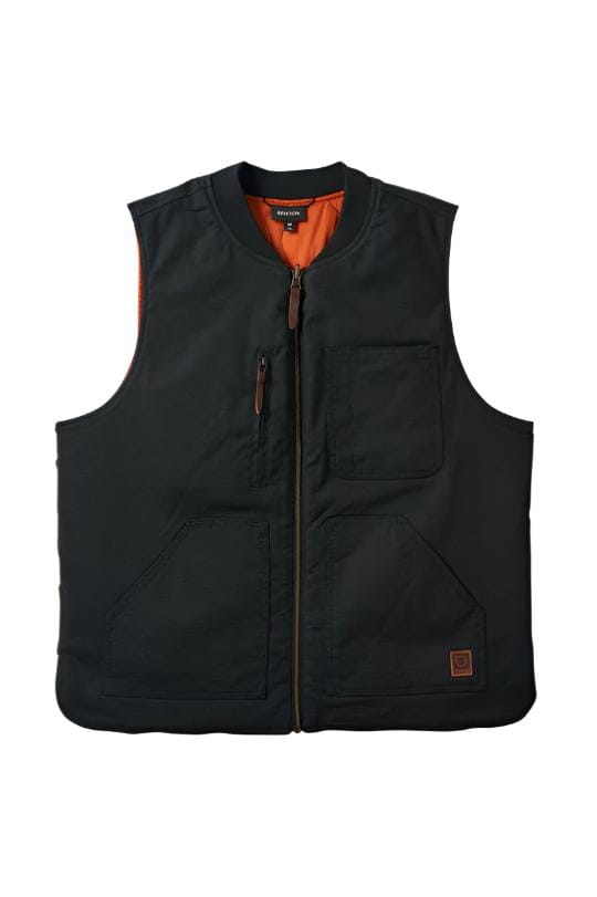 BRIXTON Builders Abraham Reversible Vest Wash Black/Rust Orange Men's Vests Brixton 