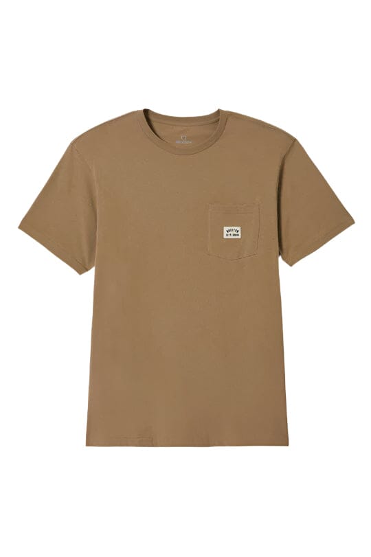 BRIXTON Woodburn Pocket T-Shirt Khaki Men's Short Sleeve T-Shirts Brixton 