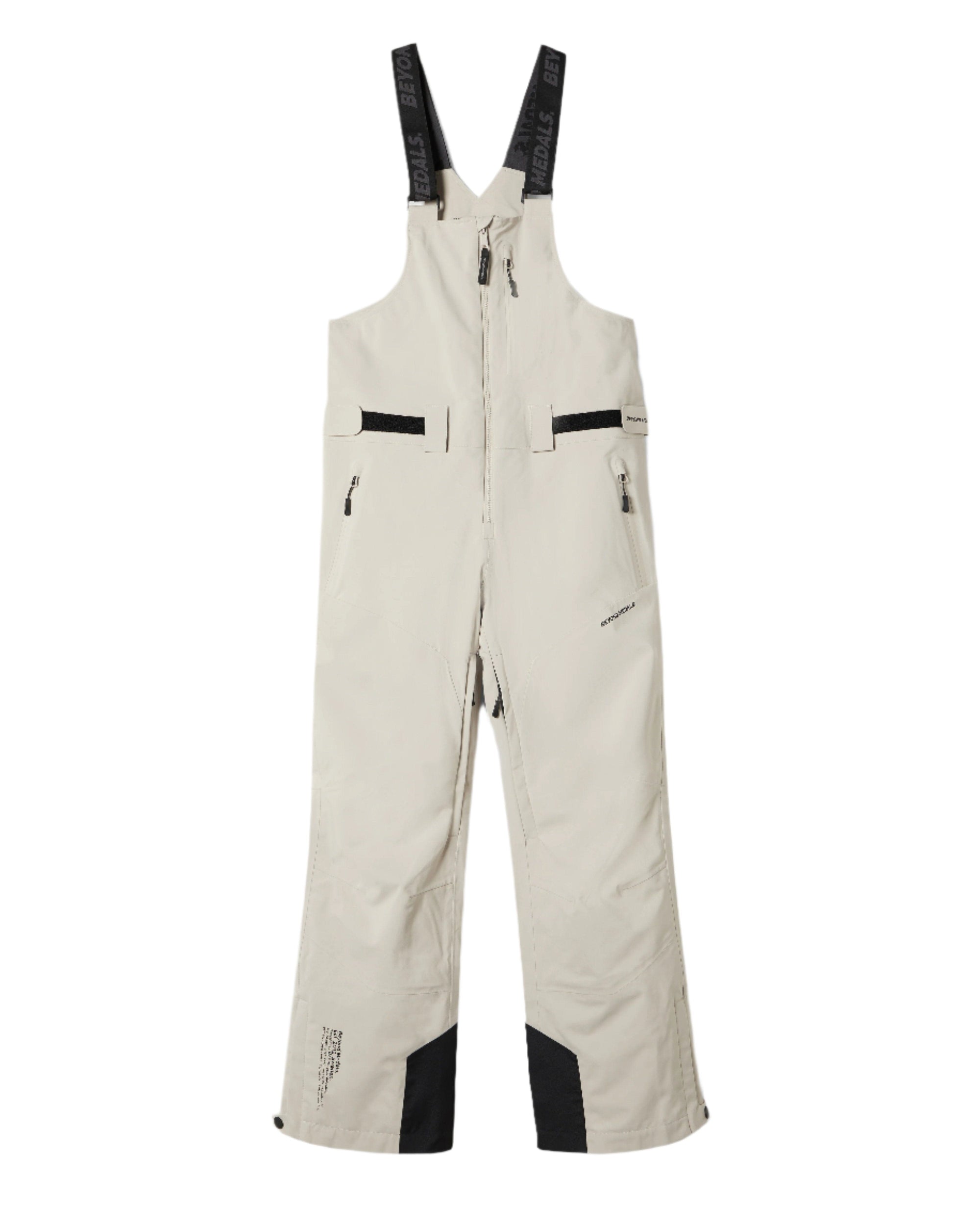 BEYOND MEDALS Tech 3L Bib Snowboard Pants Light Beige 2025 Men's Snow Bib Pants Beyond Medals 