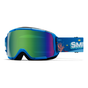 SMITH Youth Grom Cobalt Shark Bait - Green Sol-X Mirror Snow Goggle Youth Snow Goggles Smith 