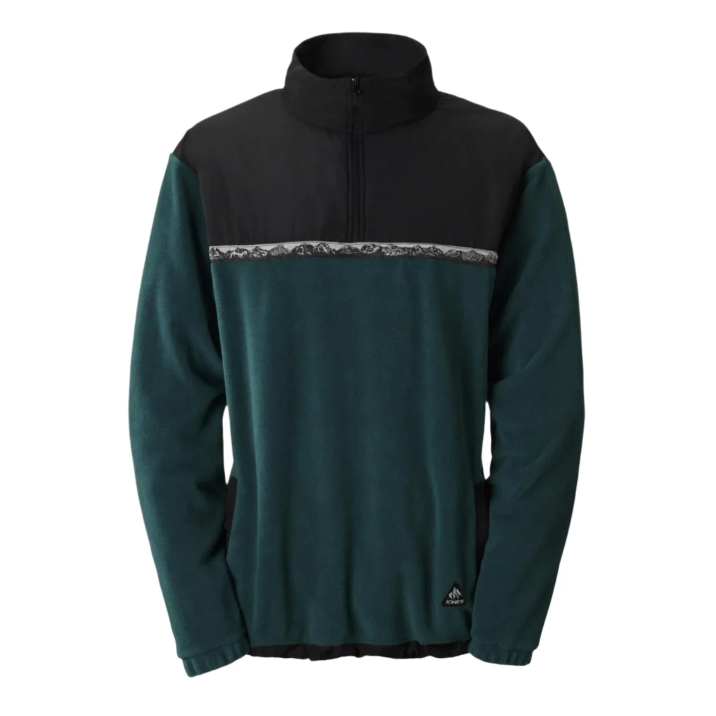 JONES Recycled Fleece Half Zip Pullover Pacific Teal Men's Crewnecks Jones Snowboards 