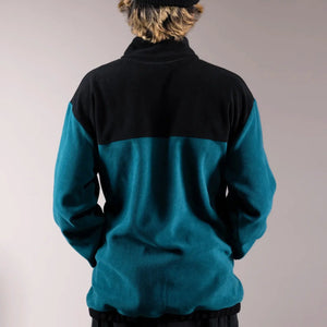 JONES Recycled Fleece Half Zip Pullover Pacific Teal Men's Crewnecks Jones Snowboards 