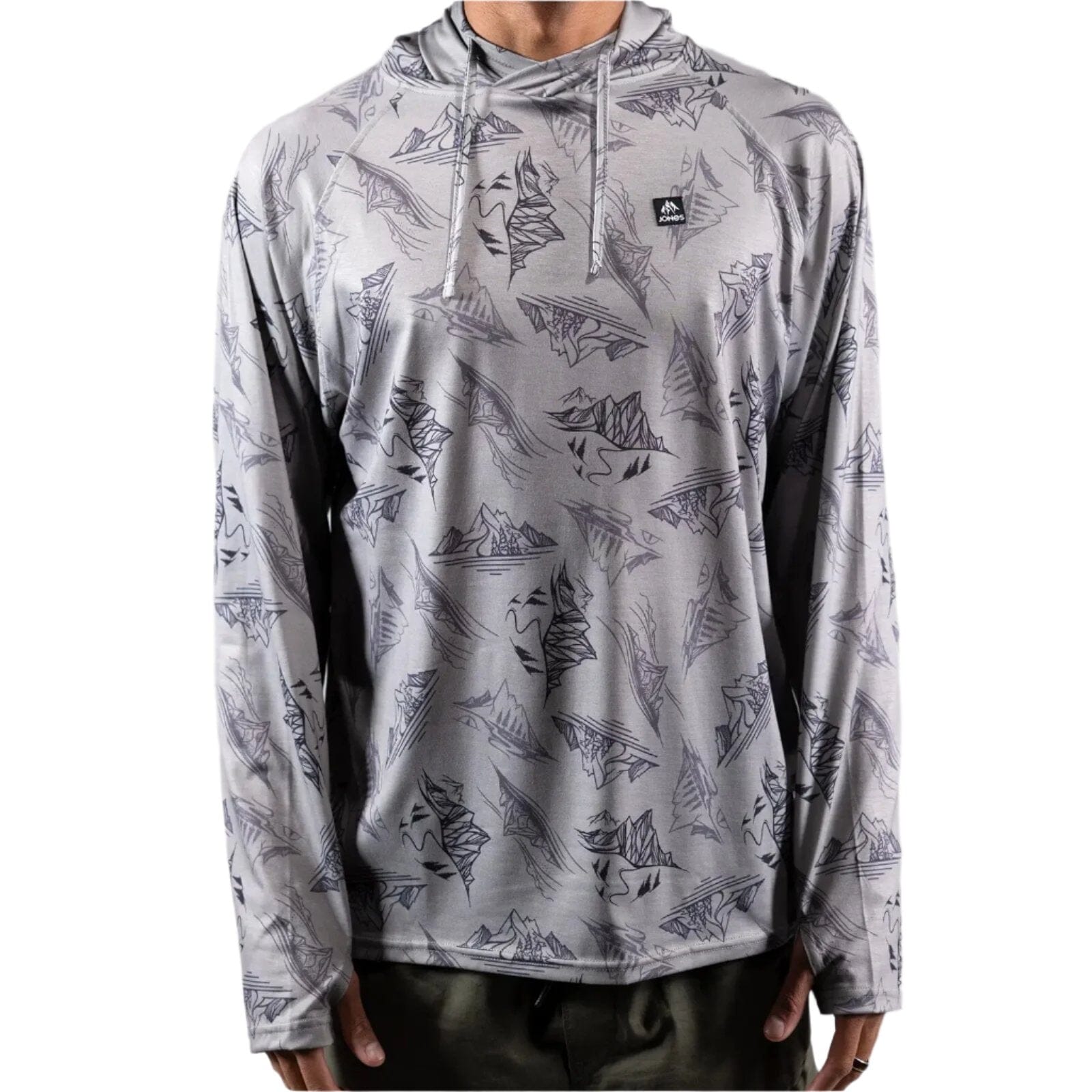 JONES Shastarama Recycled Tech Hoodie Smoke Grey Men's Base Layers Jones Snowboards 