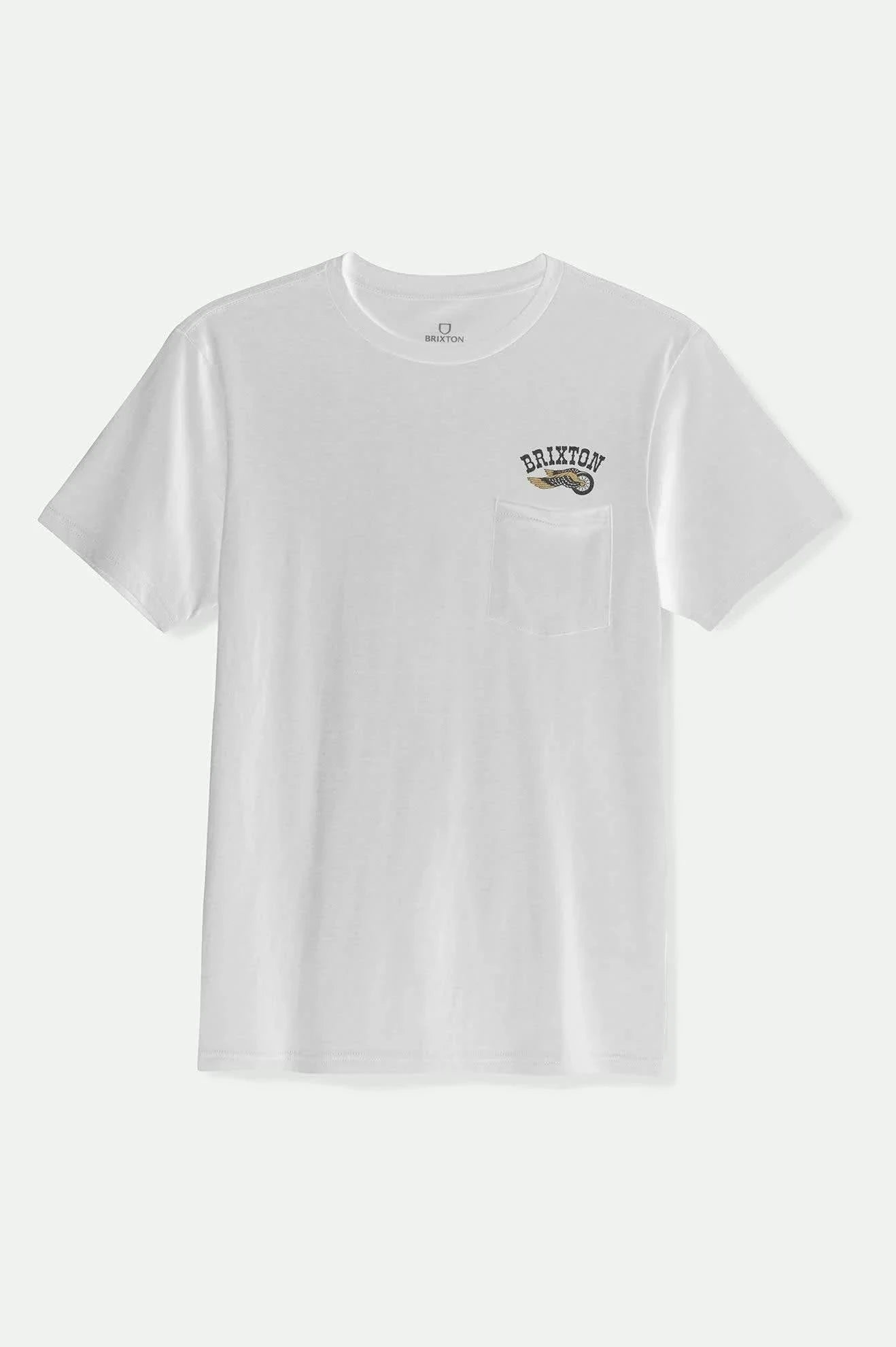 BRIXTON Roller Pocket T-Shirt White Men's Short Sleeve T-Shirts Brixton 