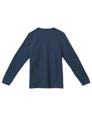 VANS Boys Alder Long Sleeve Pocket Thermal Dress Blue Boy's Long Sleeve T-Shirts Vans 