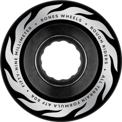 BONES ATF Rough Rider Eternal Flame Black 59mm 80A Skateboard Wheels Skateboard Wheels Bones 