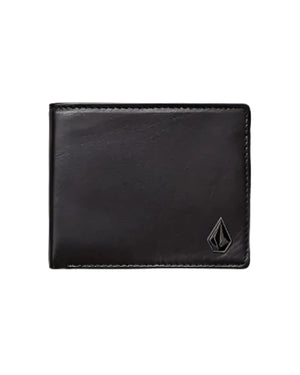 VOLCOM Single Stone Leather Wallet Black Men's Wallets Volcom 