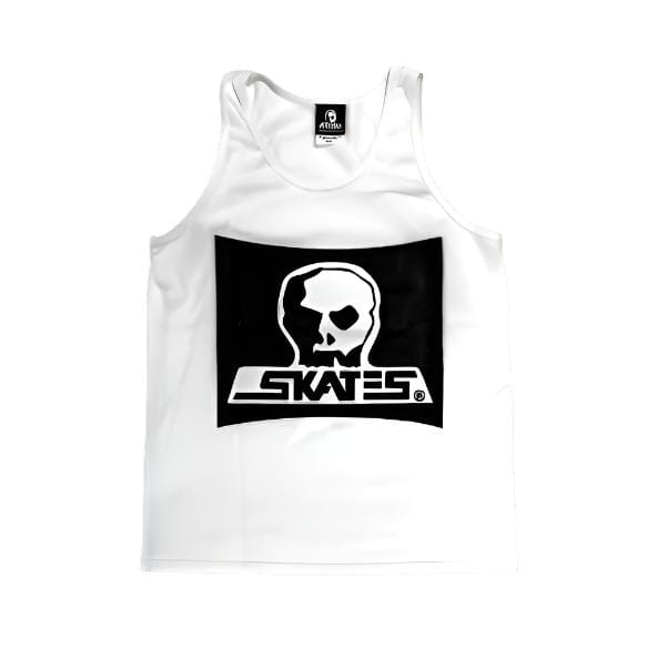 SKULL SKATES Skull Surf Box Logo Tank Top White Men's Tank Tops Skull Skates 