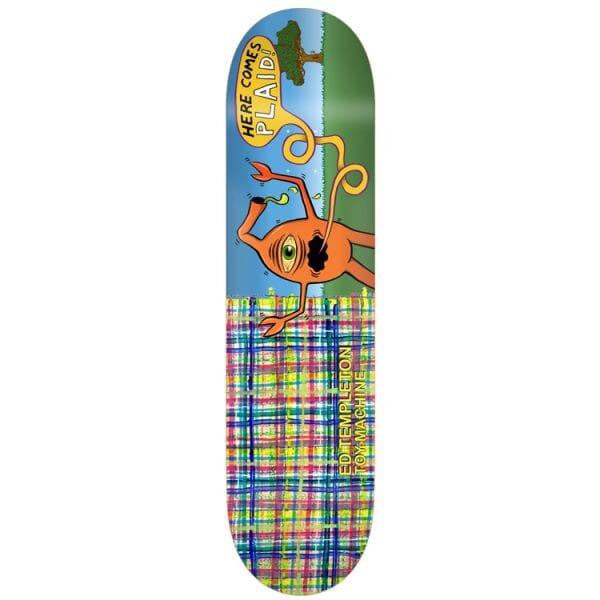 TOY MACHINE Ed Templeton Plaid 8.5 Skateboard Deck - Freeride