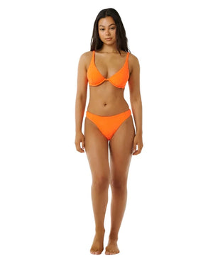 RIPCURL Women's Santorini Terry Hi Leg Skimpy Bikini Bottom Bright Orange Women's Bikini Bottoms Rip Curl 