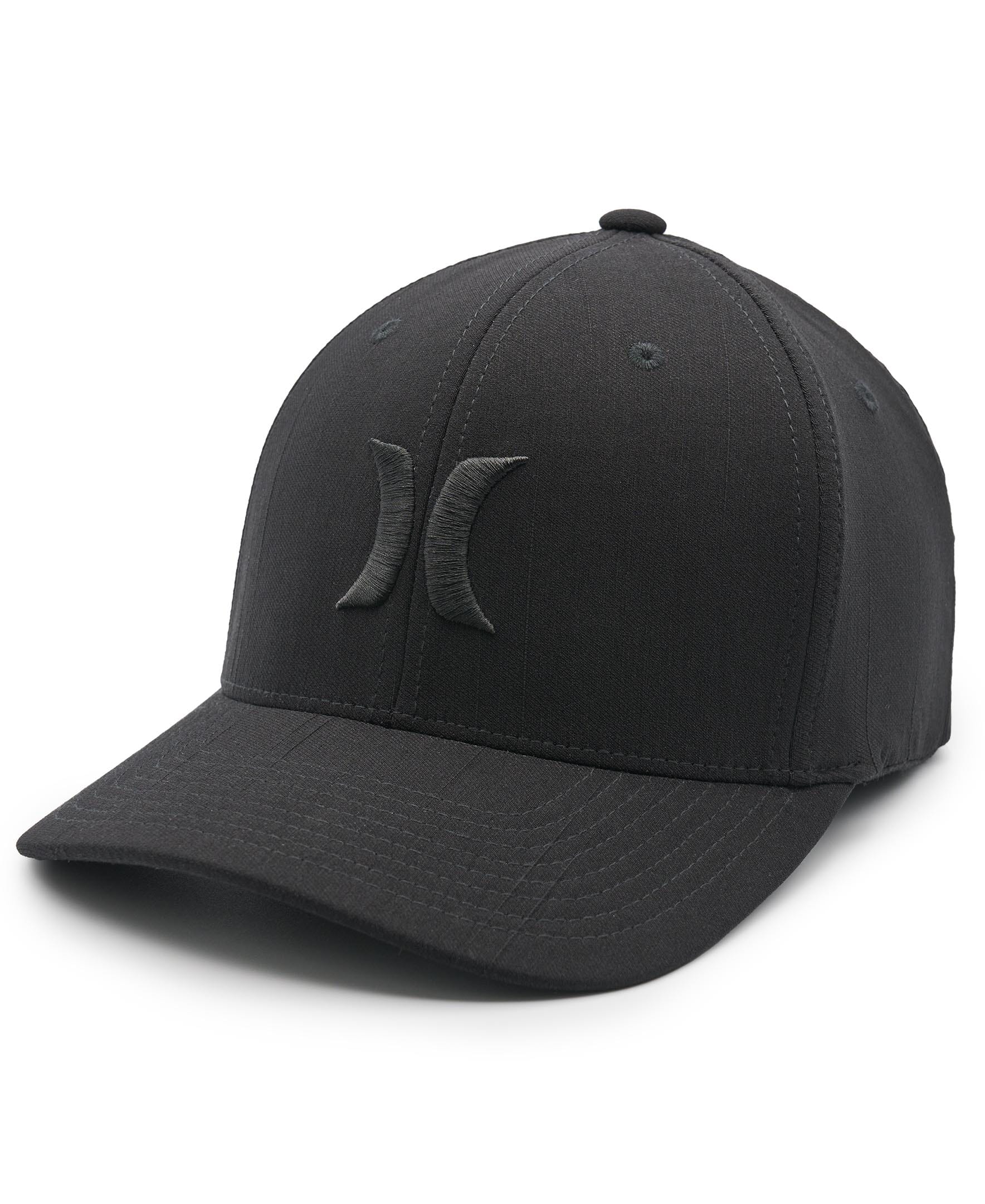 HURLEY Icon Textured Flex Fit Hat Black/Black Men's Hats Hurley 