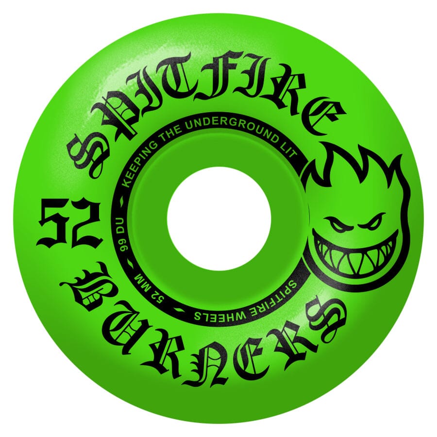 SPITFIRE Burner Green 52mm Skateboard Wheels Skateboard Wheels Spitfire 