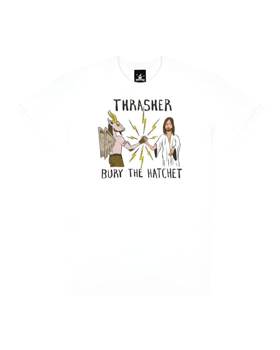 THRASHER Toy Machine B.T.H. T-Shirt White Men's Short Sleeve T-Shirts Thrasher 