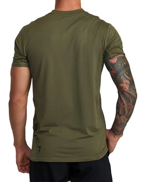 RVCA Sport Vent Performance T-Shirt Olive Men's Short Sleeve T-Shirts RVCA 