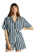 BRIXTON Women's Mykonos Stripe Boyfriend Woven Shirt Deep Sea Women's Blouses Brixton 