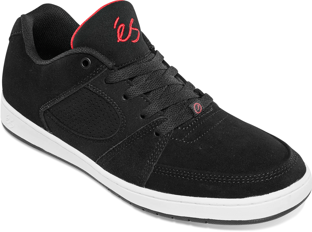 ES Accel Slim Shoes Black Black Red Freeride Boardshop