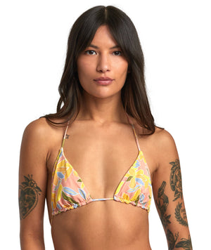 RVCA Women's Sunkissed Slide Reversible Triangle Bikini Top Lilikoi Women's Bikini Tops RVCA 