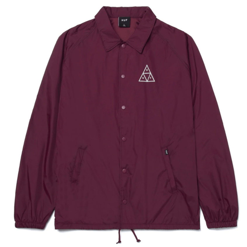 Essentials Triple Triangle Coaches Jacket Huf Maroon S