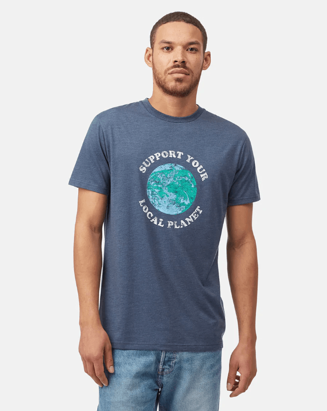Tentree | Men's Support Your Local Planet T-Shirt, Indigo, Size Large