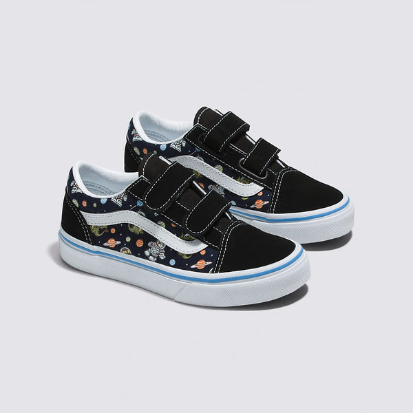 VANS Kids Old Skool V Shoes Glow Cosmic Zoo Black/Blue