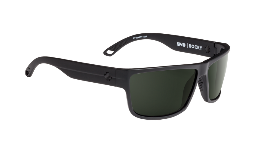 SPY Rocky Matte Black Happy Grey Green Polarized Sunglasses Freeride Boardshop